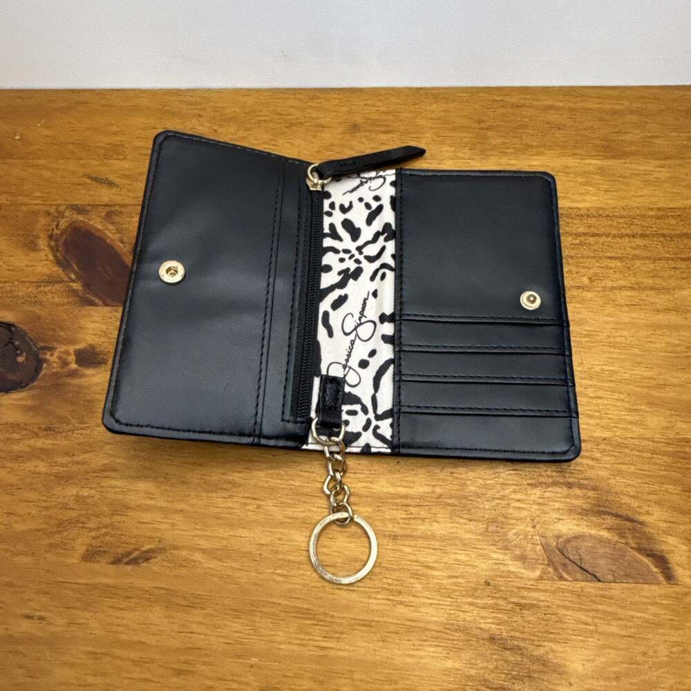 Jessica Simpson Python Print Small Wallet Keychain Black NWOT - Picture 11 of 16